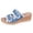 Blue, variant on Women's Denim Wedge Sandals Non Slip Open Toe Heeled Shoes Lightweight Slip On Mules with Buckle Strap Black Size 6.5