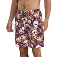 thumbnail image 2 of KLL Skull record artist Men's Casual Summer Beach Shorts Hawaiian Shorts with Pockets-3X-Large, 2 of 5