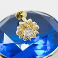 thumbnail image 5 of Flat Back Studs Internally Threaded 16g with Paved CZ Flower and Round CZ Center, 5 of 6