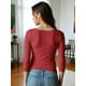 thumbnail image 3 of Blusa Mujer Manga 3 Cuartos Cuello V Comodidad y Estilo, 3 of 5