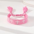 thumbnail image 2 of SNNROO 1 Pce Bracelet d'Amitié Boho Brodé avec Design Croix et Pompon pour Femmes, 2 of 7