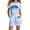 Sky Blue, variant on Hienoo Girls Casual Summer Outfits Letter Print Short Sleeve Tshirt Shorts Set, Sizes 4-14