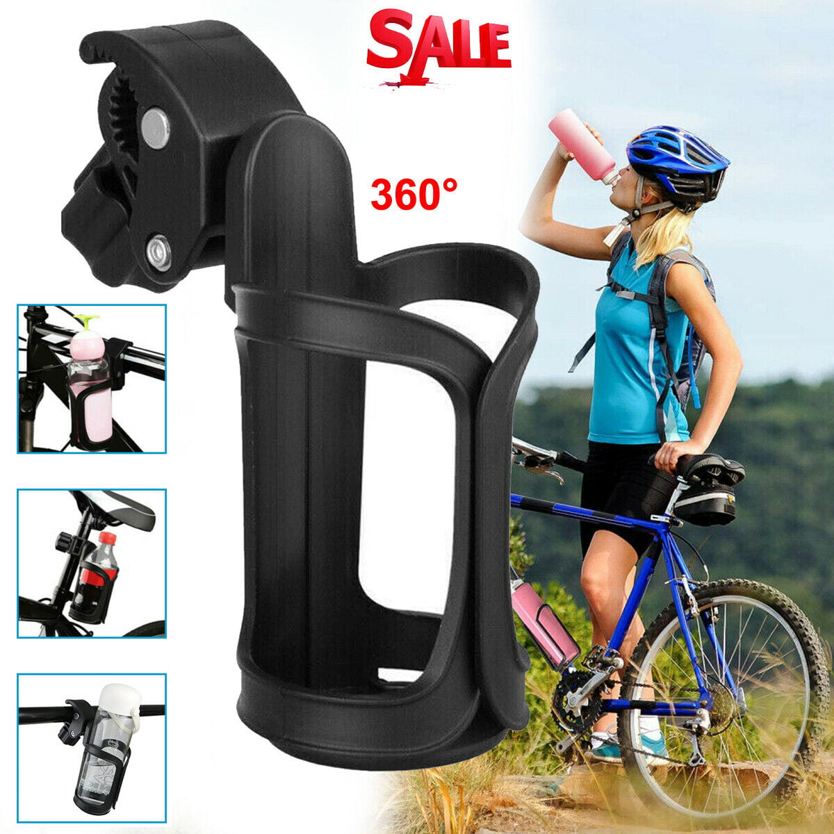 2 Pack Cycling Water Bottle Holder Mount Handlebar Bicycle Bottle Cage Drink Cup 