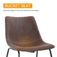 thumbnail image 3 of FDW 30" Set Of 2 Leather Barstools With Backs Leather,Brown, 3 of 7