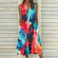 thumbnail image 2 of SEMPAI Summer Dresses Womens Dresses Sleeveless V-Neck Print Long Sundresses For Women 2025 Comfy for Night Club Women's Plus Dresses, 2 of 5