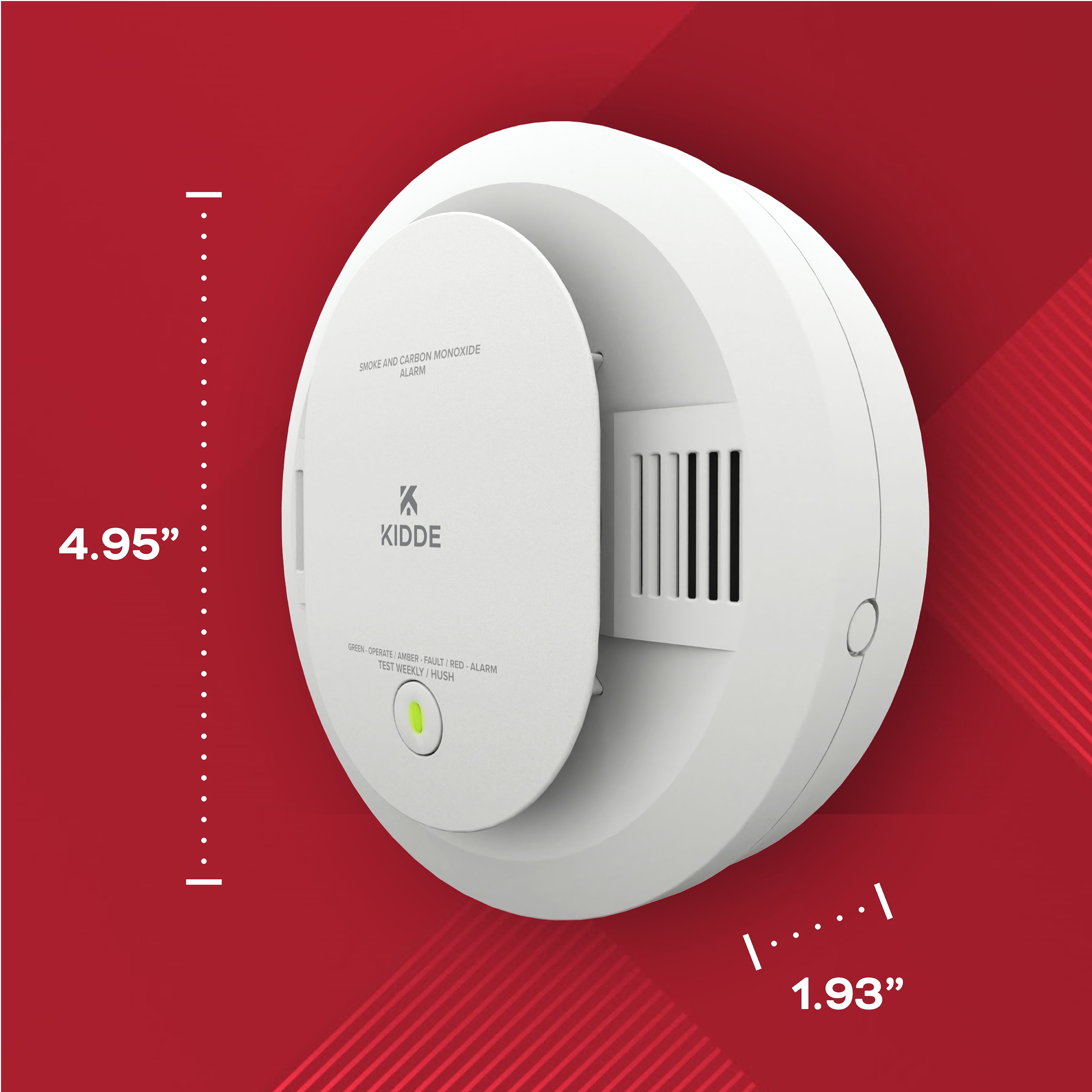 (2 pack) Kidde Battery Operated Smoke & Carbon Monoxide Detector with LED warning indicators & Test-Hush Button