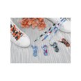 thumbnail image 4 of INSPIRE CHIC Splicing Printing Flat Shoe Laces Fun Color Pattern Shoelaces for Sneakers Athletic Running Shoes 1 Pair White-Light Blue-Blue 160cm/63.0", 4 of 4