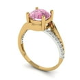 thumbnail image 2 of Clara Pucci 14K White/Yellow Gold 1.71ct Pink Solitaire with Accents Ring, 2 of 8