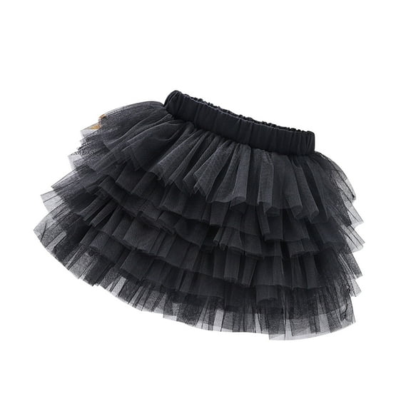 Women's Sweet Elastic Waist Tulle Layered Ruffles Mesh Above Knee Short Tiered Skirt