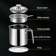 thumbnail image 6 of Puseky Stainless Steel Oil Strainer Pot and Grease Can - 1.8L Capacity, Fine Mesh Strainer, Dust-Proof Lid, Non-Slip Plate - Ideal for Storing Frying Oil and Cooking Grease, 6 of 12