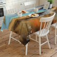 thumbnail image 4 of Mountain Rectangle/Square/Round Waterproof Tablecloths 60x120 inch Modern Landscape Oil Painting Abstract Art Polyester Table Cloth Table Cover Tabletop Decorations for Wedding Party Dinner, 4 of 6