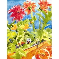 Flower - Gerber Daisies Canvas Flag - House Size, 28 x 40 in.