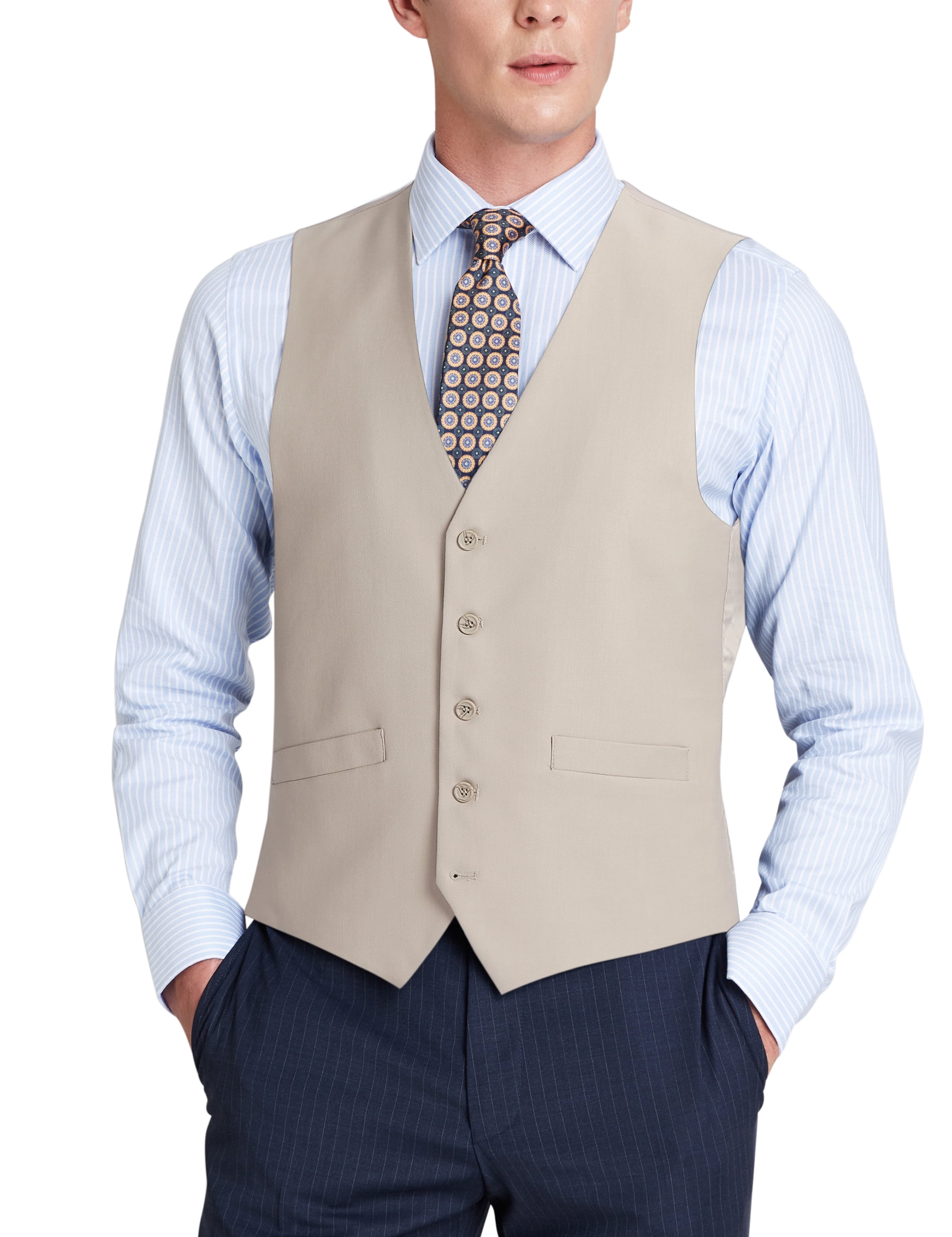 Mens Formal Business Dress Vest Wedding Double Breasted Classic Waist ...