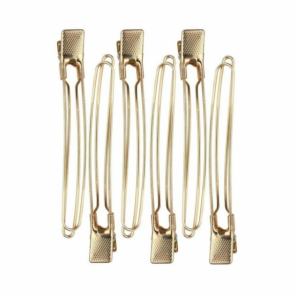 Kitsch Pro Open Shape Styling Clips, Salon Style for Women, 6 Count (Gold)