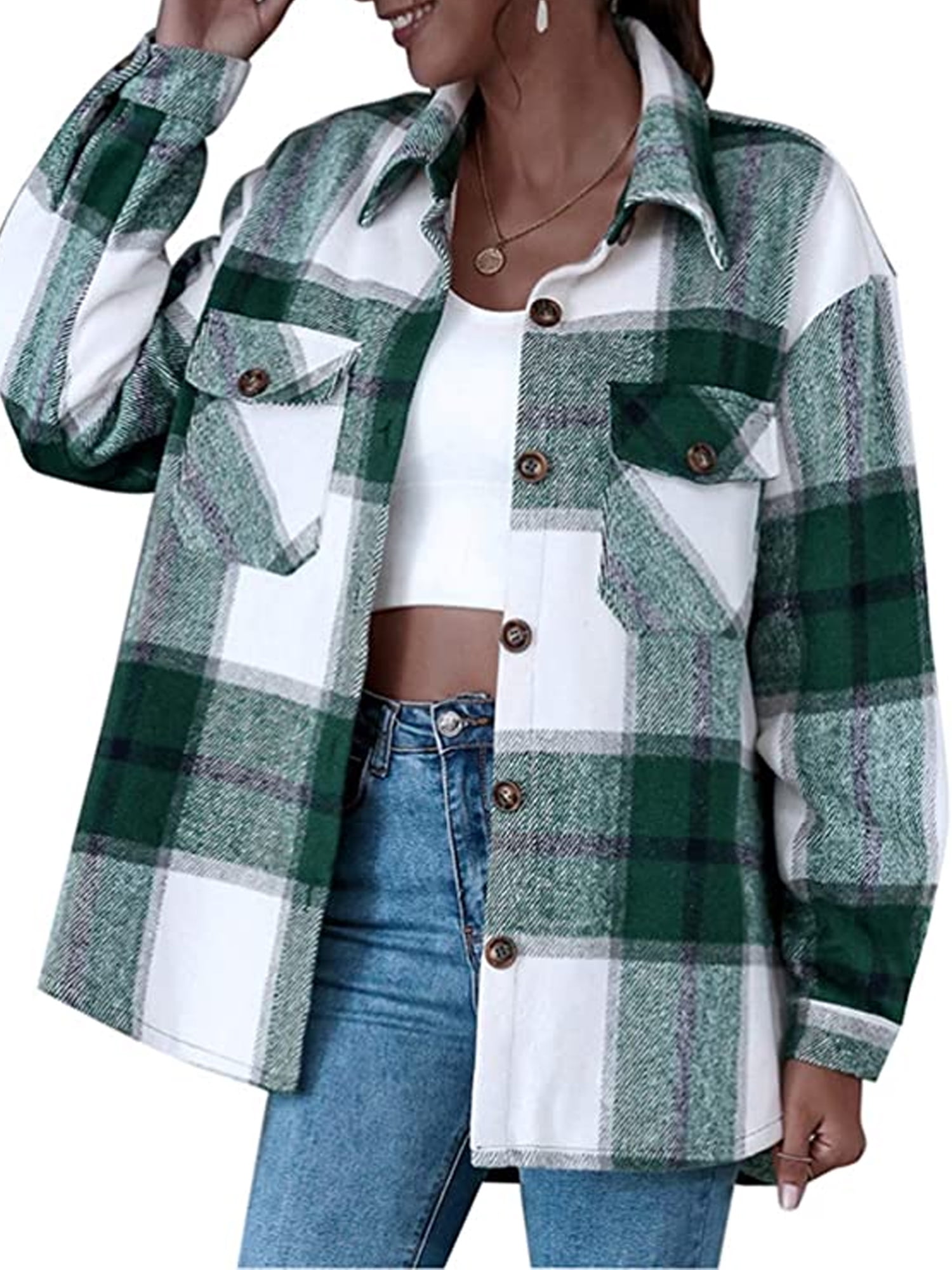 Womens fleece checked shirt Clearance