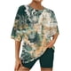 thumbnail image 2 of Conjunto de Pijama de las Mujeres de Manga Corta Sólida de Lechuga Y Pantalones Cortos de 2 Piezas de Poliéster, Pijama Suelto Casual para el Verano, 2 of 6