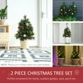 thumbnail image 5 of Christmas Trees HOMCOM 22.5in Christmas Tree 2-Pack Outdoor Pre-Lit Artificial Pine Cordless with 24 Warm White Lights and Stakes,Artificial Christmas Trees, 5 of 10