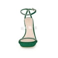 thumbnail image 5 of BLISSFUL STEP Women's Square Toe Rhines Adjustable Ankle Strap Stiletto Heels Sandal Green 9, 5 of 6