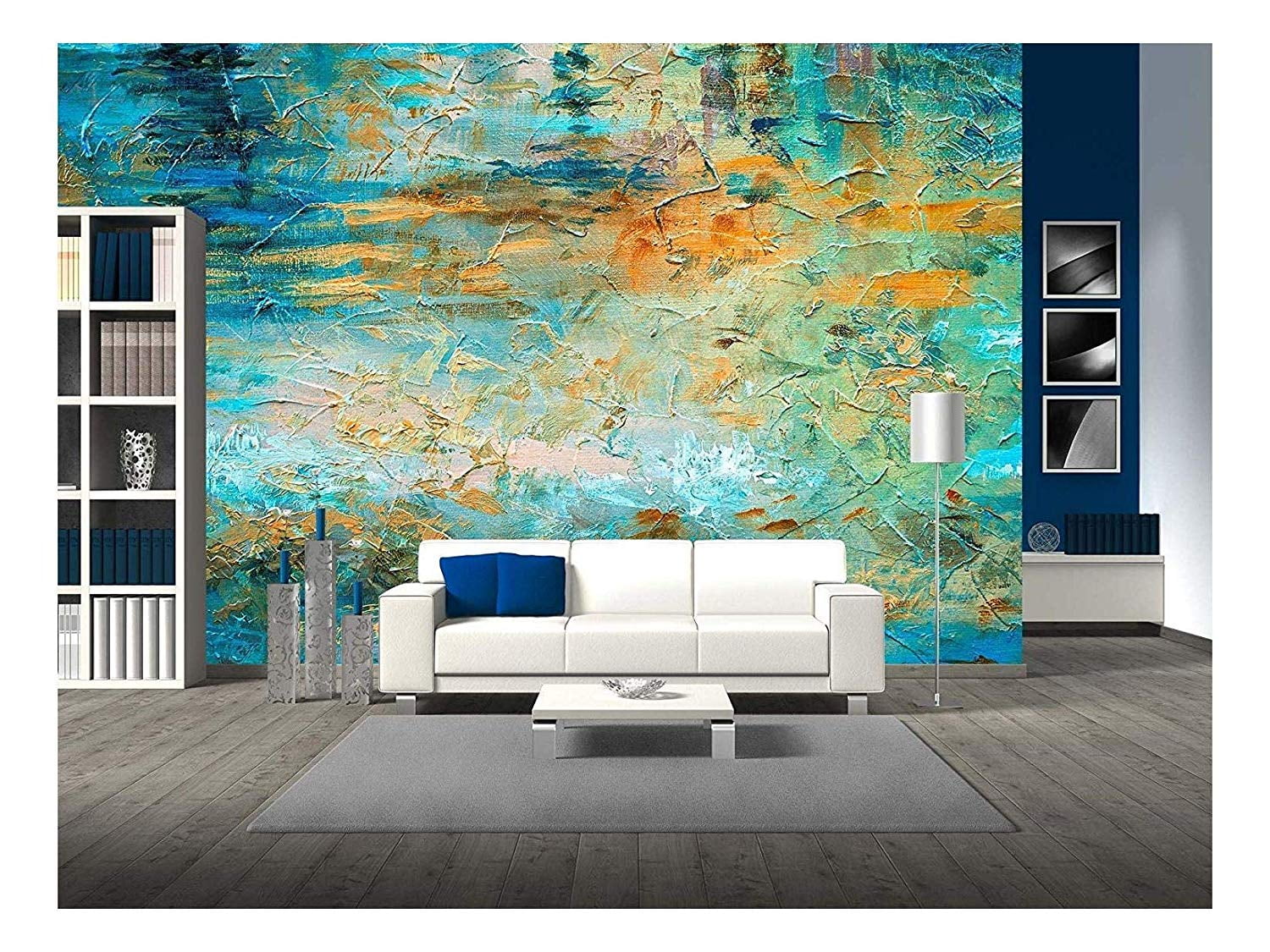 Wall26 Abstract Oil Paint Texture on Canvas Removable Wall Mural