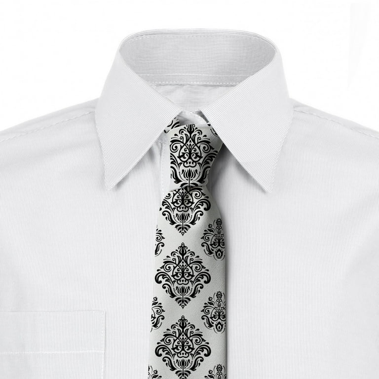 Abstract Necktie, Arabesque Damask Style, Dress Tie, 3.7