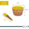 thumbnail image 4 of Servette Home Ceramic Yellow Ice Cream Sundae Dessert Bowl with Spoon 8oz - Set of 2, 4 of 6
