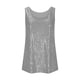 thumbnail image 4 of Camisa gris para mujer,Blusa informal sin mangas con lentejuelas y cuello redondo, de poliéster, corte holgado y cómodo, para uso diario, sopatenor, 4 of 8
