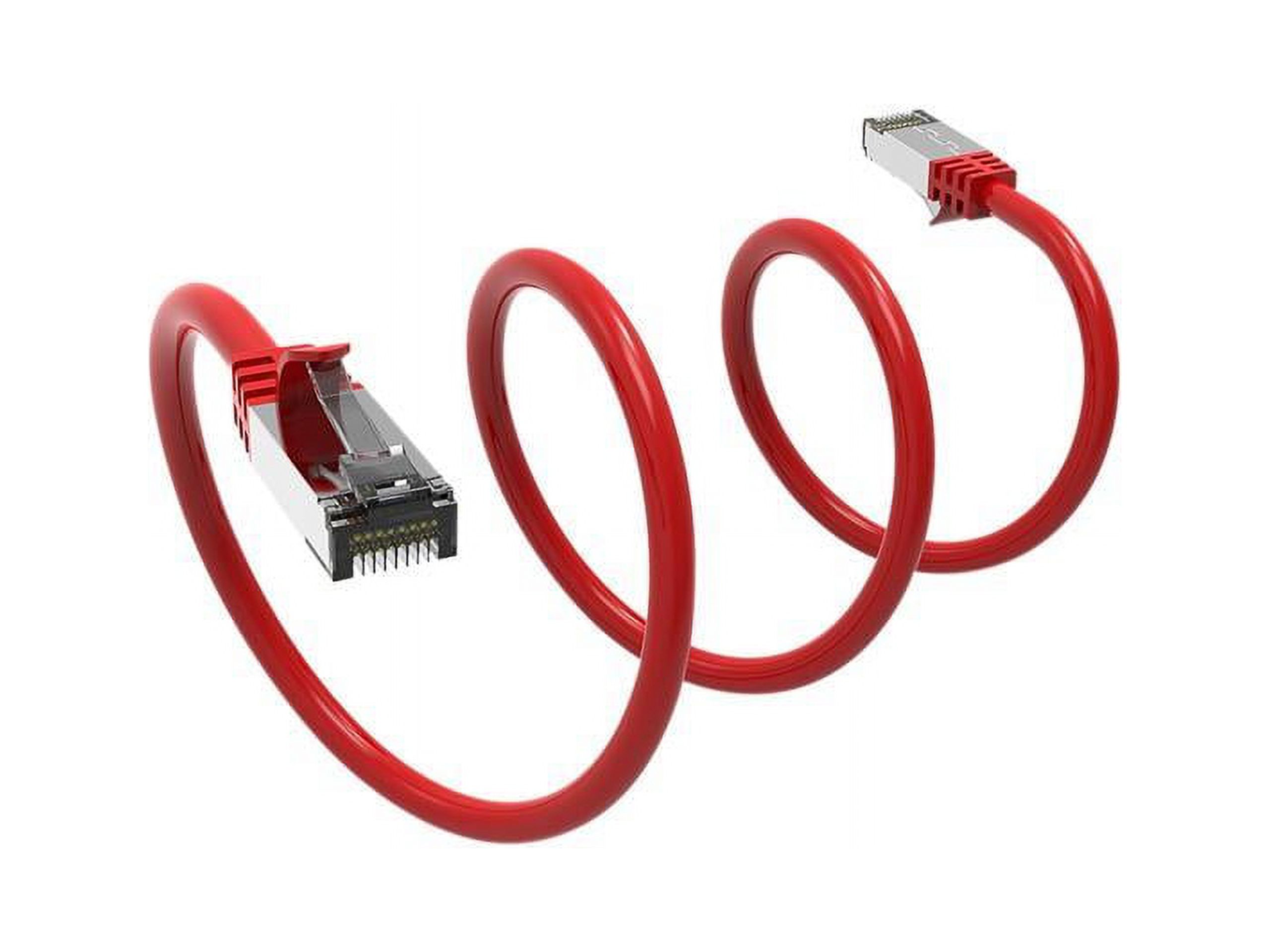 Nippon Labs Cat8 RJ45 5ft Ethernet Patch Internet Network LAN Cable, In/Outdoor, 26AWG, Shielded Latest 40Gbps 2000MHz, Weatherproof S/ftP -in Wall, Outdoor for Gaming/Router/Modem/PC/Switch (Red)