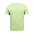 thumbnail image 5 of Men's Big and Tall Crewneck Cotton Linen T-Shirt, Loose Fit Longline Extra Long Beach Tee, Lightweight Breathable Hipster Summer Casual Tops, Sizes S-3XL Green, 5 of 7