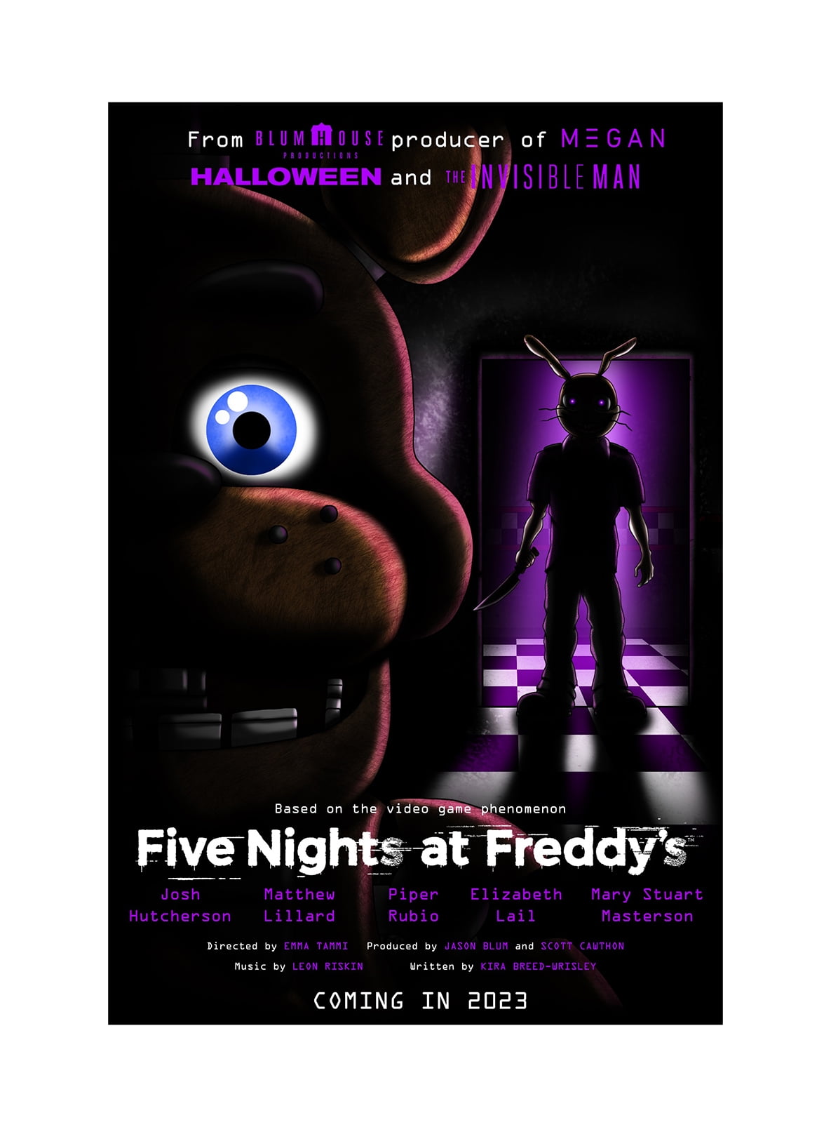 Five Nights at Freddy's Poster 2023 FNAF Movie Posters Prints Bedroom Decor  for Wall Art Print Gift Home Decor Unframe Poster 12x18Inch 30x46cm 