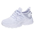 thumbnail image 6 of Rokment Women's White Running Shoes Comfortable Athletic Outdoor Sports Memory Foam Cross Training Workout Fitness Walking Tennis Golf Slip on Fashion Sneakers Grey Size 7, 6 of 7