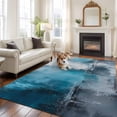 thumbnail image 2 of 8'x10' Area Rugs, Blue Grey Indoor Outdoor Area Rug for Living Room Bedroom, Modern Oil Painting Abstract Vintage Washable Bathroom Rugs Kitchen Floor Carpet Mats Home Decor Aesthetic, 2 of 8
