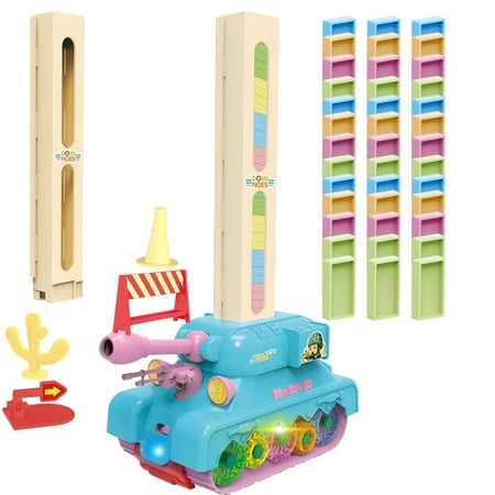 

Domino Train | 88 Pcs Train Game with Lights & Sounds | Building and Stacking Toy Blocks Domino Set for 3+ Year Old Toys Boys Girls Creative Gifts for Kids