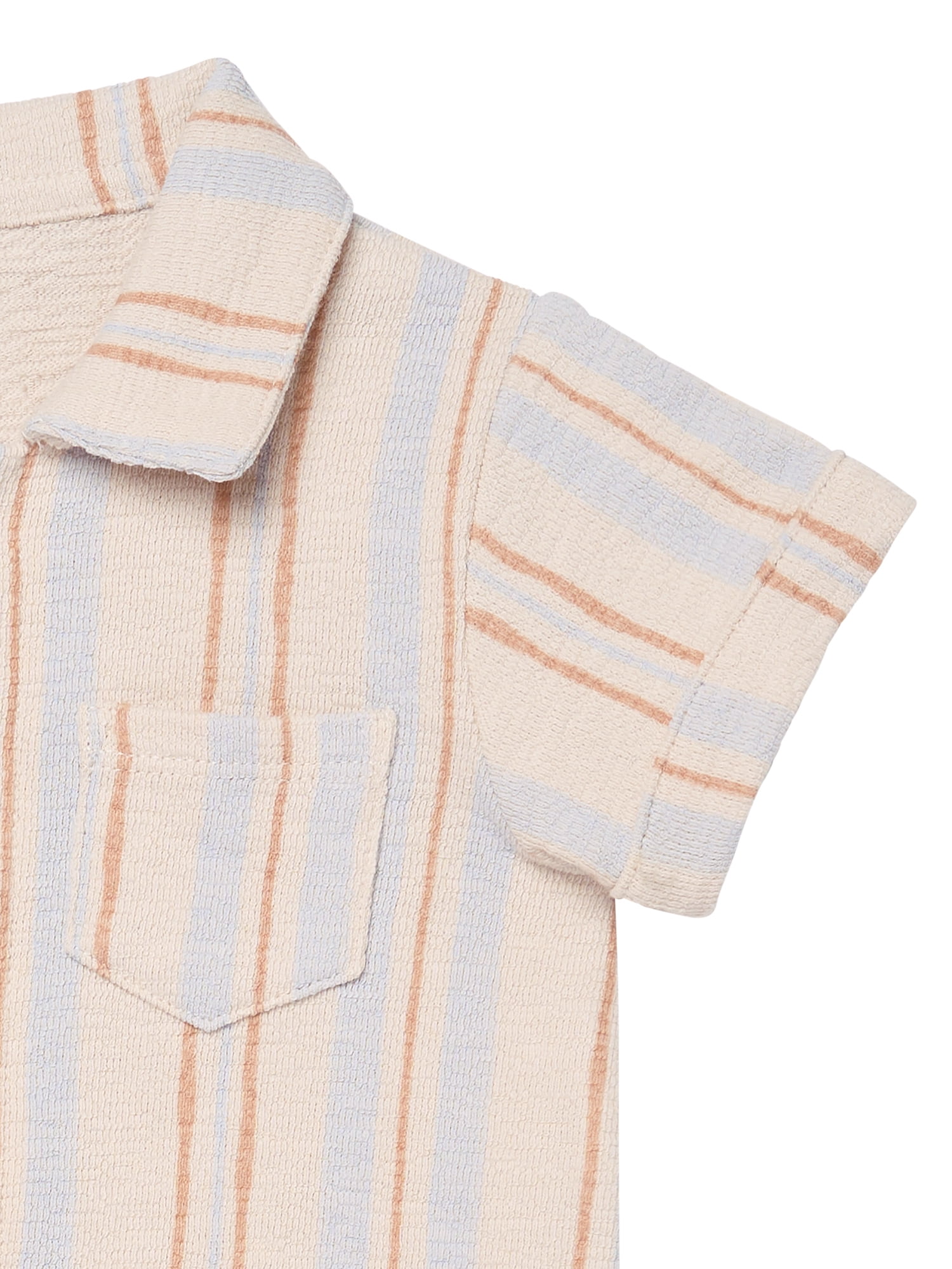 Modern Moments by Gerber Baby Boy Slouch Henley Romper, Sizes 0/3 Months - 24 Months