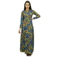 thumbnail image 5 of Bimba Womens Muslim Printed Jilbab Dress Designer Abaya With Pockets & Hijab, 5 of 6