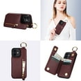thumbnail image 3 of Feishell for iPhone 11 Zipper Wallet Case, Premium Lychee Texture PU Leather Double Magnetic Clasp Flip Kickstand Credit Card Slots Shockproof Portable Metal Ring Hook Phone Case,Jujube Red, 3 of 9