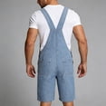 thumbnail image 5 of DDAPJ pyju Clearance Sales Today! Men's Denim Overalls Jean Shorts Bib Coveralls Summer Casual Work Jumpersuit with Pockets Sky Blue XXXL, 5 of 9