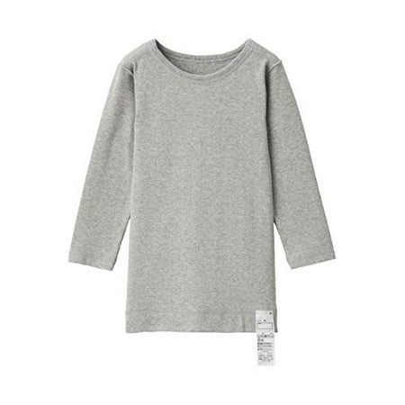 

[MUJI] Cotton warm and gentle to the skin Long-Sleeved T-Shirt (Baby) 80 Gray 4550182285130