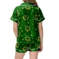 thumbnail image 4 of Pajama Set for Girls 2PC St. Patrick's Day Lapel Button up Kids Loungewear Boys Sleepwear 2 Piece Outfits Z16-Dark Green 12-13 Years, 4 of 4