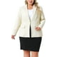 thumbnail image 1 of GRACE & GRANDEUR Blazer de Tweed Texturizado para Mujeres Talla Grande Elegante de Manga Larga Chaqueta de Oficina 4X Beige, 1 of 1