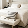thumbnail image 6 of Bomd Boho Outdoor Couch Throw Pillow Covers , Decorative Thick Woven Striped Accent Neutral Pillow Covers with Tassels for Bed Sofa Home Decor, 19.7x19.7 Inch, Black and Cream White, 6 of 7