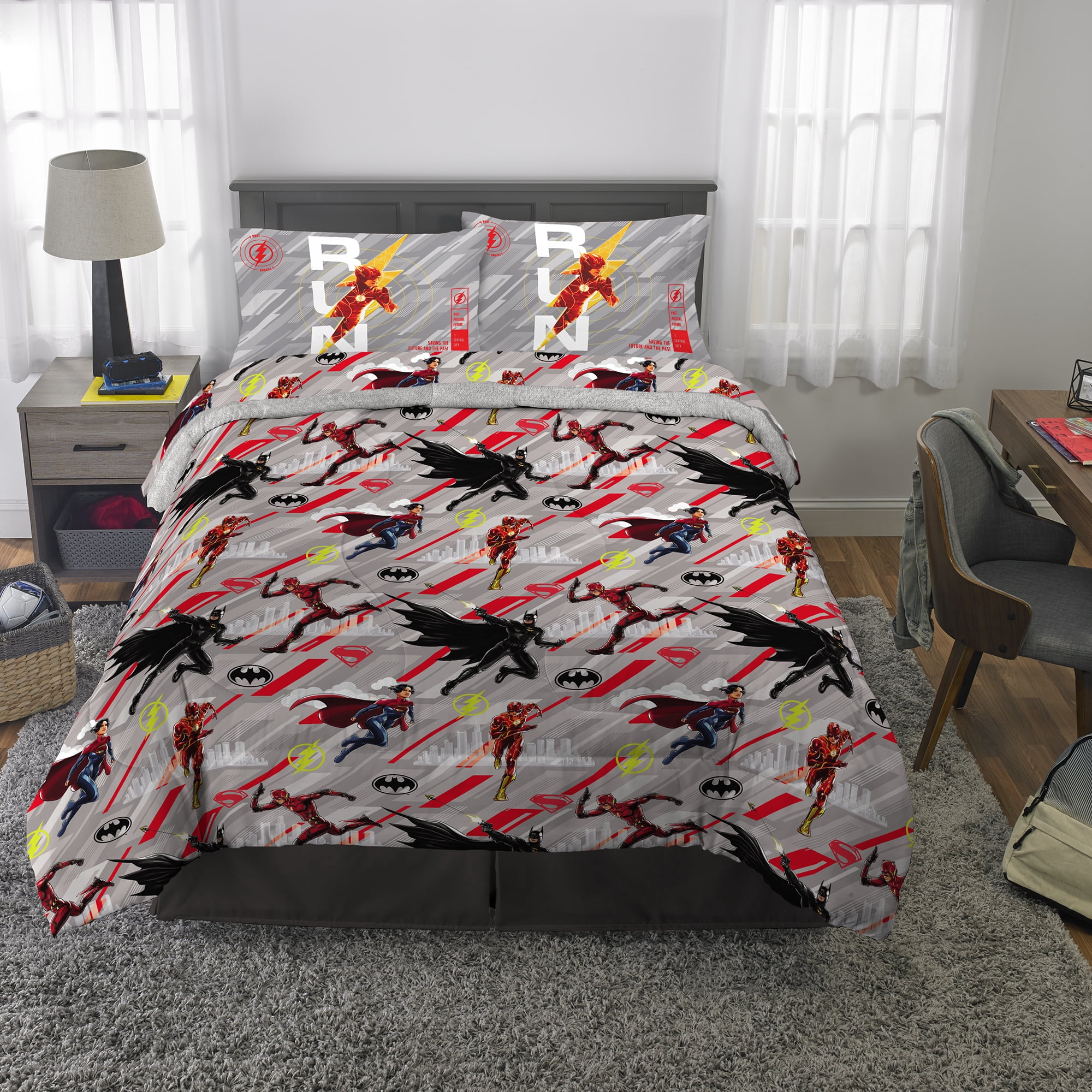 Flash Kids Full Bed-in-a-Bag, Comforter and Sheets, Warner Brothers
