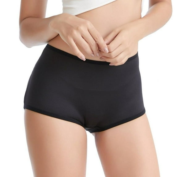UP TO 15% OFF! Women Safety Shorts Pants High Waist Panties Seamless Boyshorts Girls Underwear, Black, L
