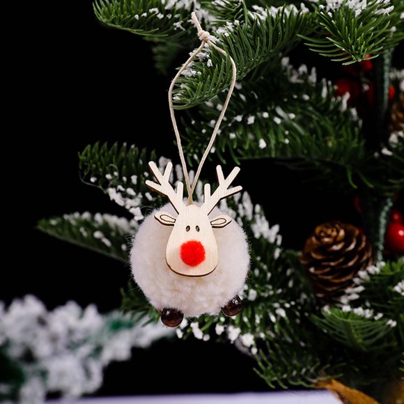 Fiudx Colgante de Ciervo Navideño, Decoración para Árbol Festivo, Diseño de Madera Ligero, Fácil de Colgar, para Uso En Interiores y Exteriores, Celebración Navideña, Tamaño 5 Cm X 5 Cm X 14 Cm
