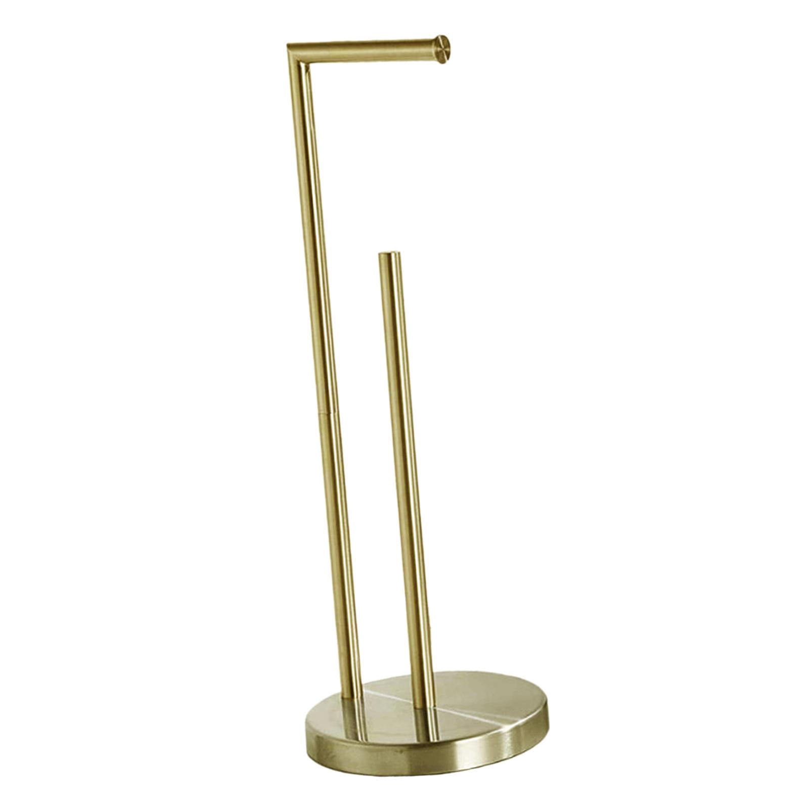 Fiocias Toilet Paper Holder Stand Bathroom Rustproof Floor Holds 3 Rolls Stainless Steel Aureate