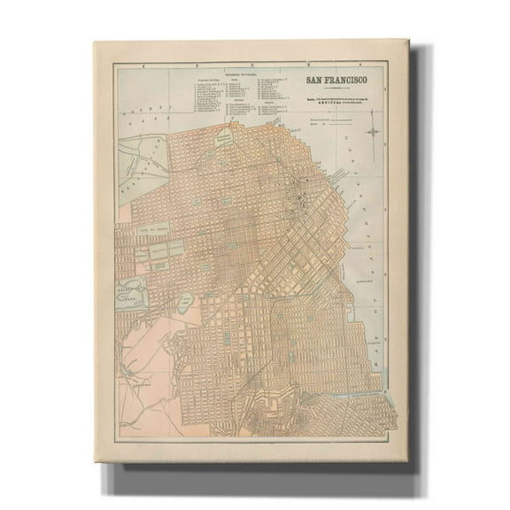 Epic Graffiti 'San Francisco Map' by Wild Apple Portfolio, Canvas Wall Art, 12"x16"