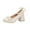 White, variant on Xfvqtps Ladys Mary Jane High-Heeled Shoes Lace Chunky Heel Round Toe Ankle Strap Pumps Princess Grace Gentle Patent Leather Shoes Heel High 6CM White