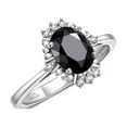 thumbnail image 3 of RYLOS Rings for Women Sterling Silver Ring with 7X5MM Oval Gemstone &  Sparkling Diamonds October Onyx Jewelry Size 6, 3 of 7
