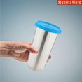 thumbnail image 3 of Stainless Steel Mini Tumbler With Lid - Blue, 300ml | Useful For Gym & Yoga Sessions - Great For Office, Picnics & Travel | Easy To Carry, Airtight & Leakproof, 3 of 5