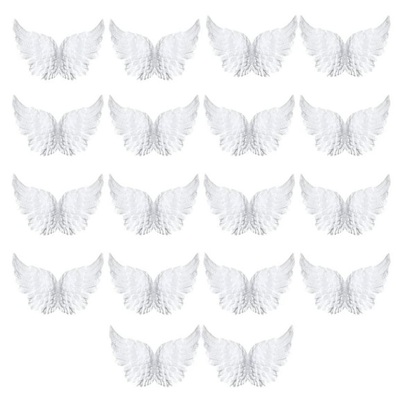 12 piezas de alas de plumas de ángel para disfraz, adornos de hadas ajustables, accesorios, diadema 110 mm x 65 mm