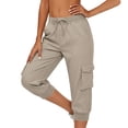 thumbnail image 7 of Maean Women's Capri Pants Quick Dry Joggers Capris Pant Drawstring Elastic Waist Loose Trousers with Pockets, 7 of 7